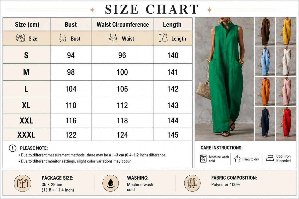Sleeveless Collared Wide Leg Jumpsuit with Pockets