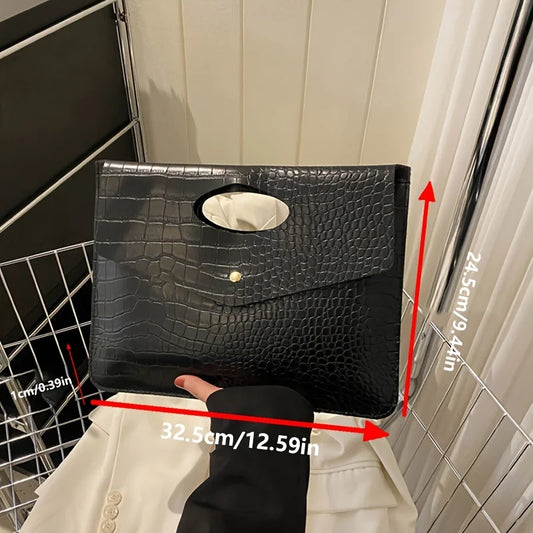 Bold Envelope Evening Clutch product photo showing the textured envelope-style handbag design.