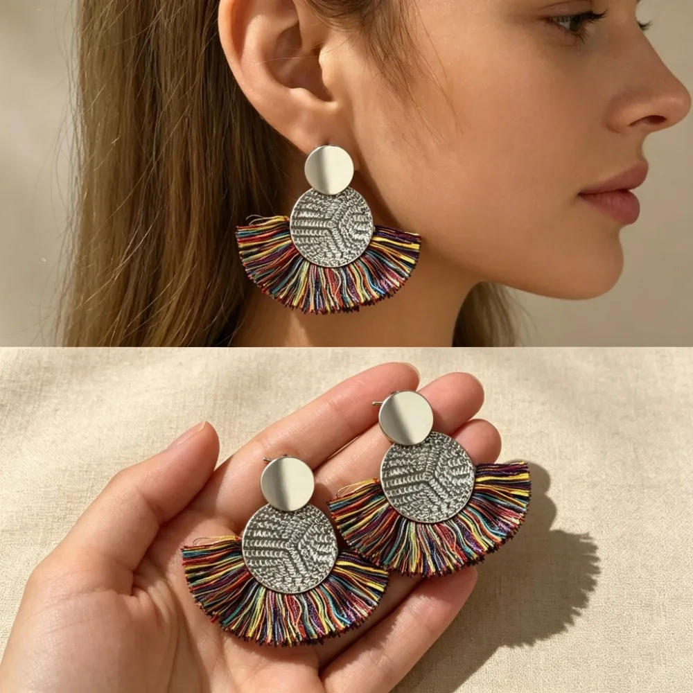 Bohemian Tassel Statement Earrings
