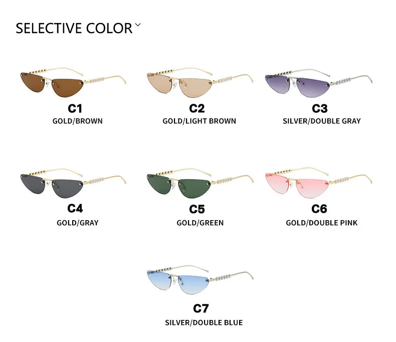 Versatile gold frame rimless sunglasses for casual and formal wear