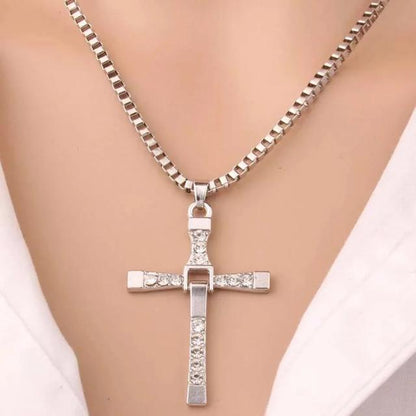 Crystal Cross Pendant Men's Necklace - Men & women apparel, Women's swimwear, men's shirts and tops, Women jumpsuits and rompers, women spring fashion