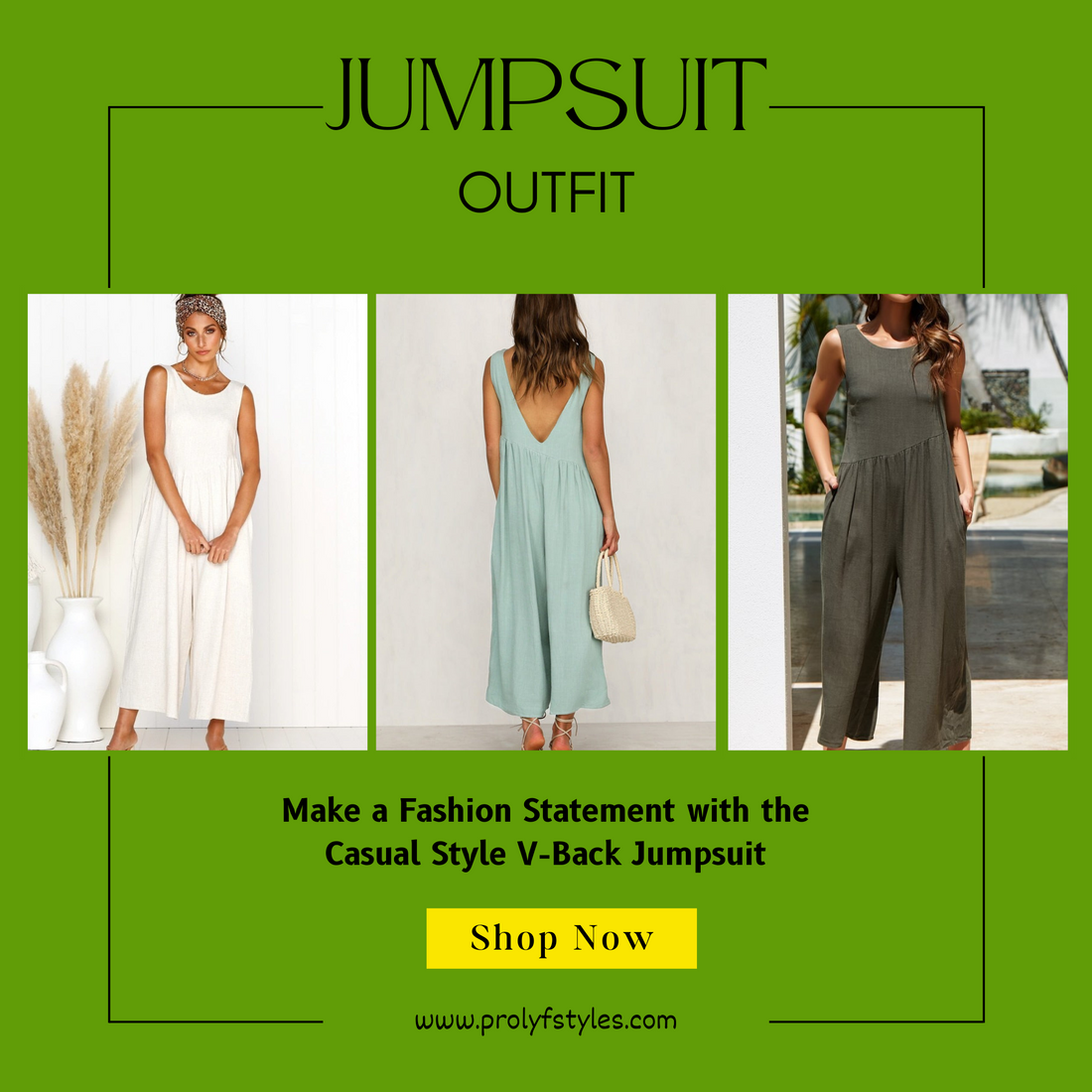 Elevate Your Style with the Casual Style V-Back Jumpsuit: The Perfect ...