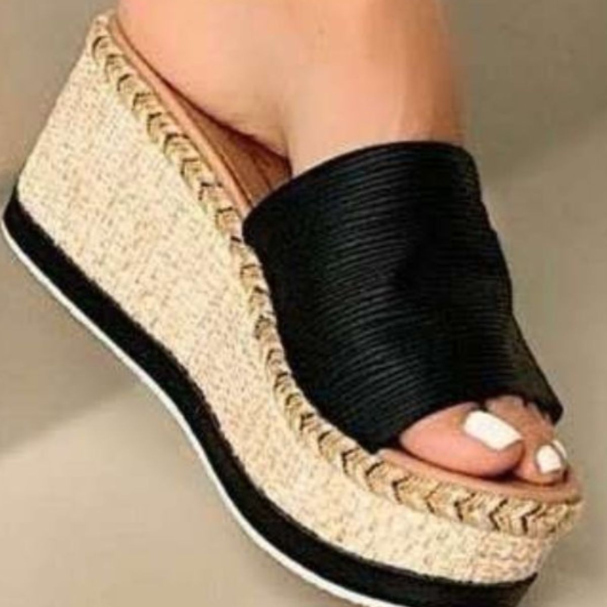 Open Toe PU Leather Sandals