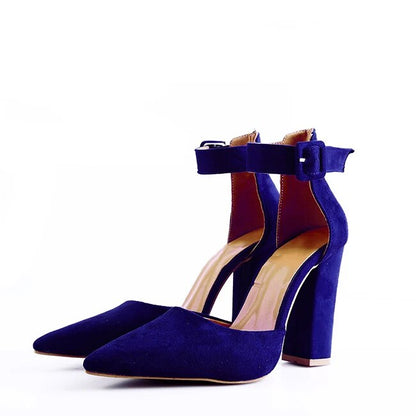 Pointed Toe Ankle Strap Pumps