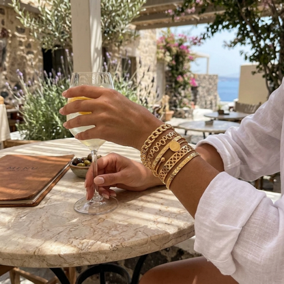 Modern Geometric Stackable Bangle Bracelet Set