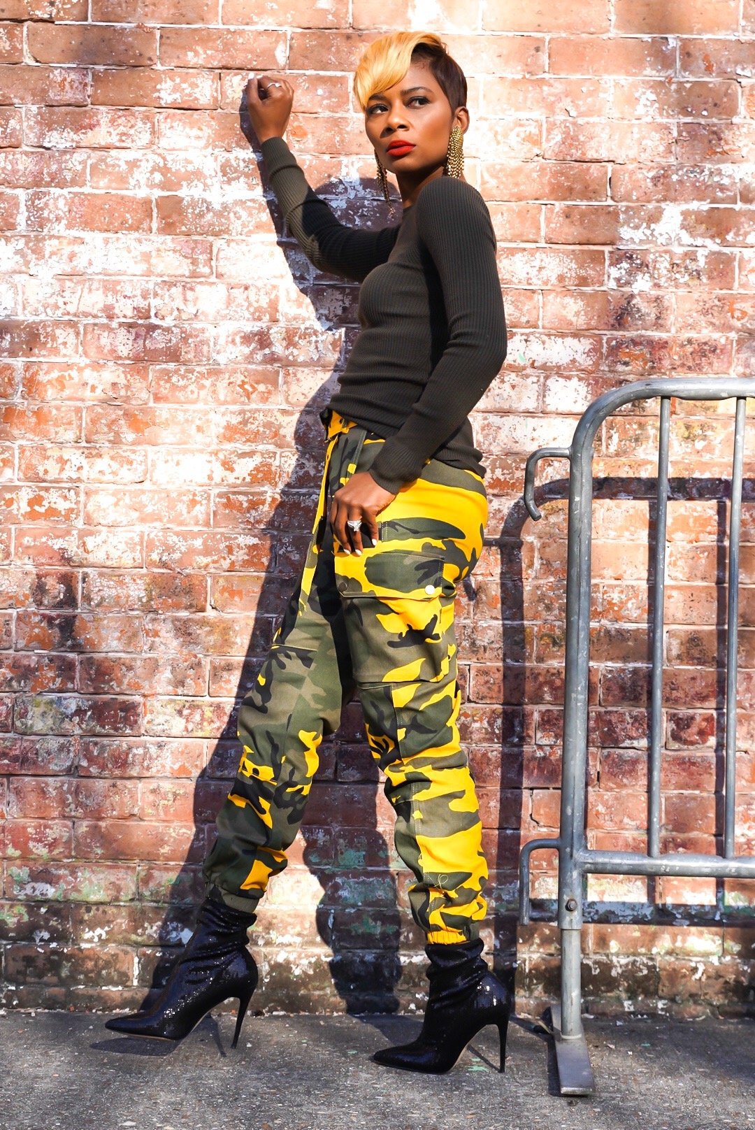 Camouflage Belted Cargo Pants