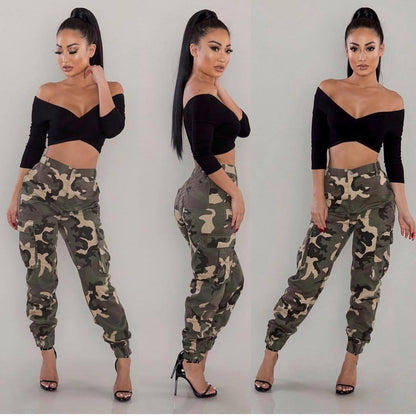 Camouflage Belted Cargo Pants