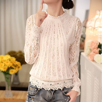 Long Sleeve Lace Crochet Tops