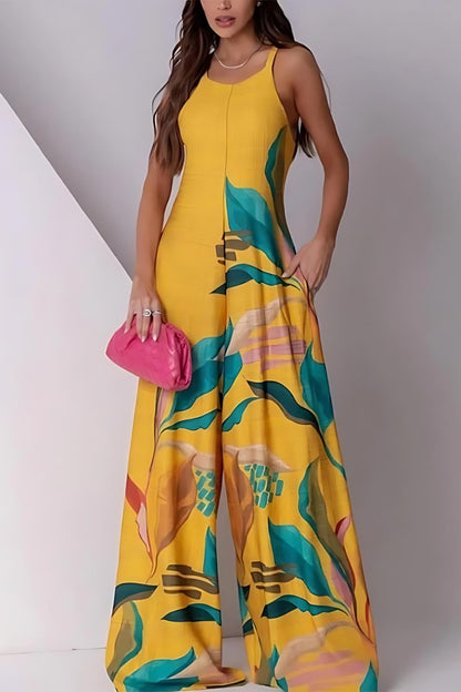 Chic Wide-Leg Printed Jumpsuit