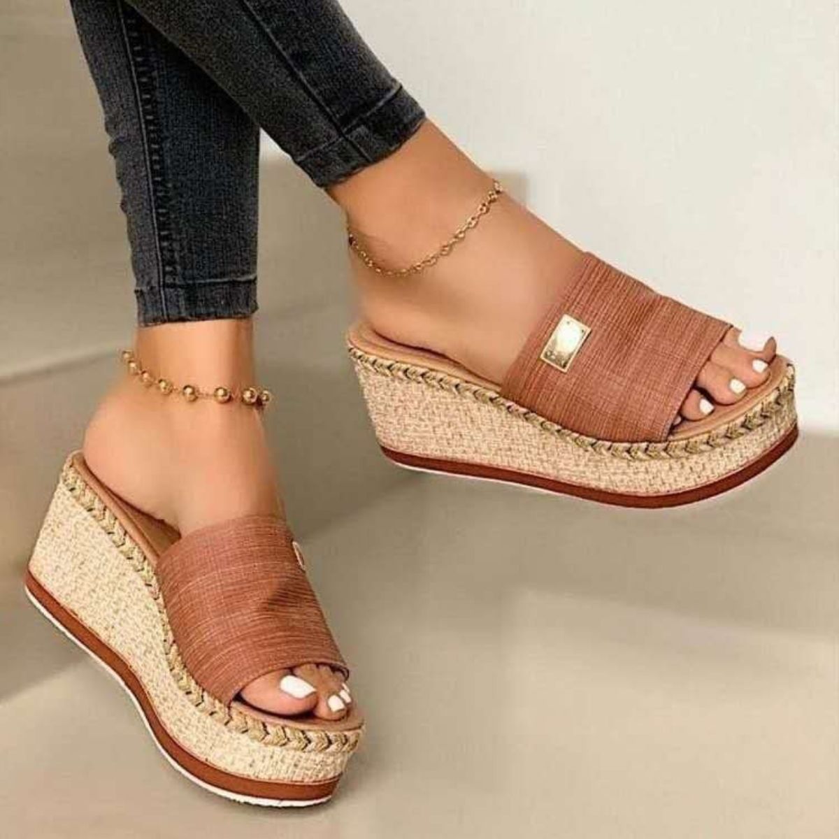 Open Toe PU Leather Sandals