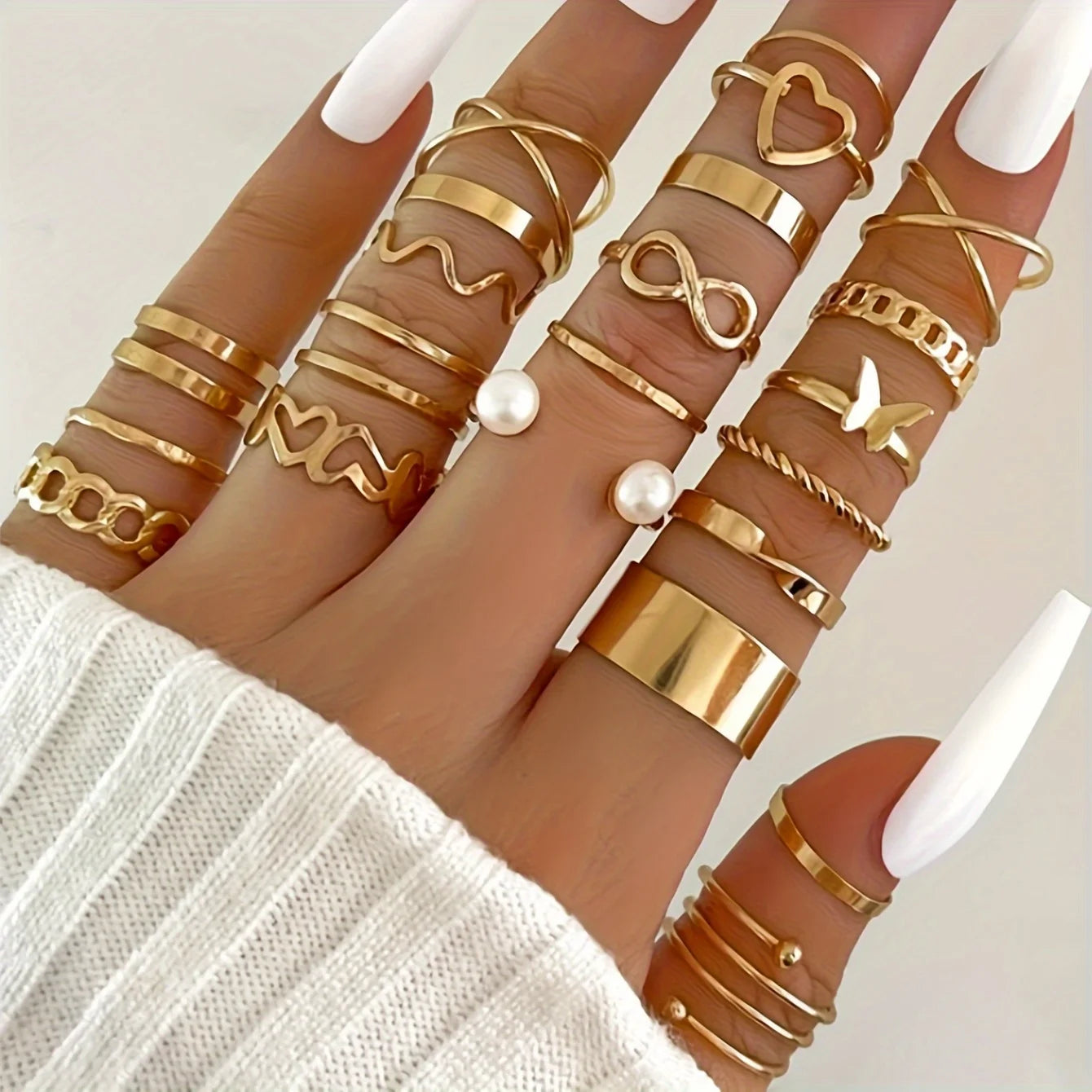 Bohemian Style Women Ring Set