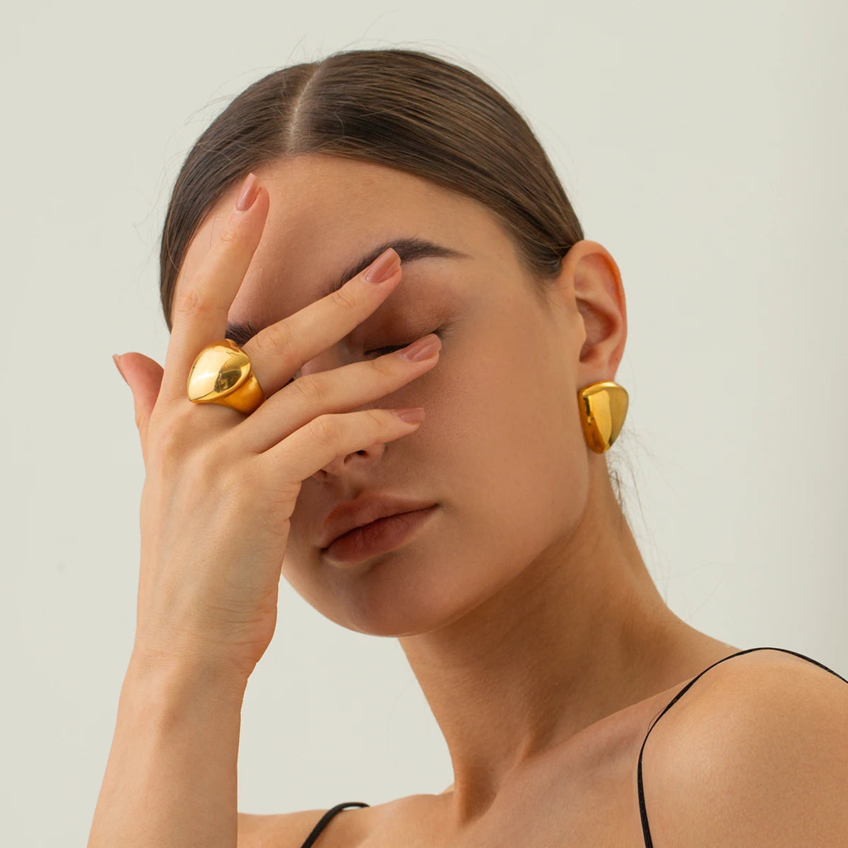 Unique Geometric Statement Earrings: Gold Earrings | Stainless Steel