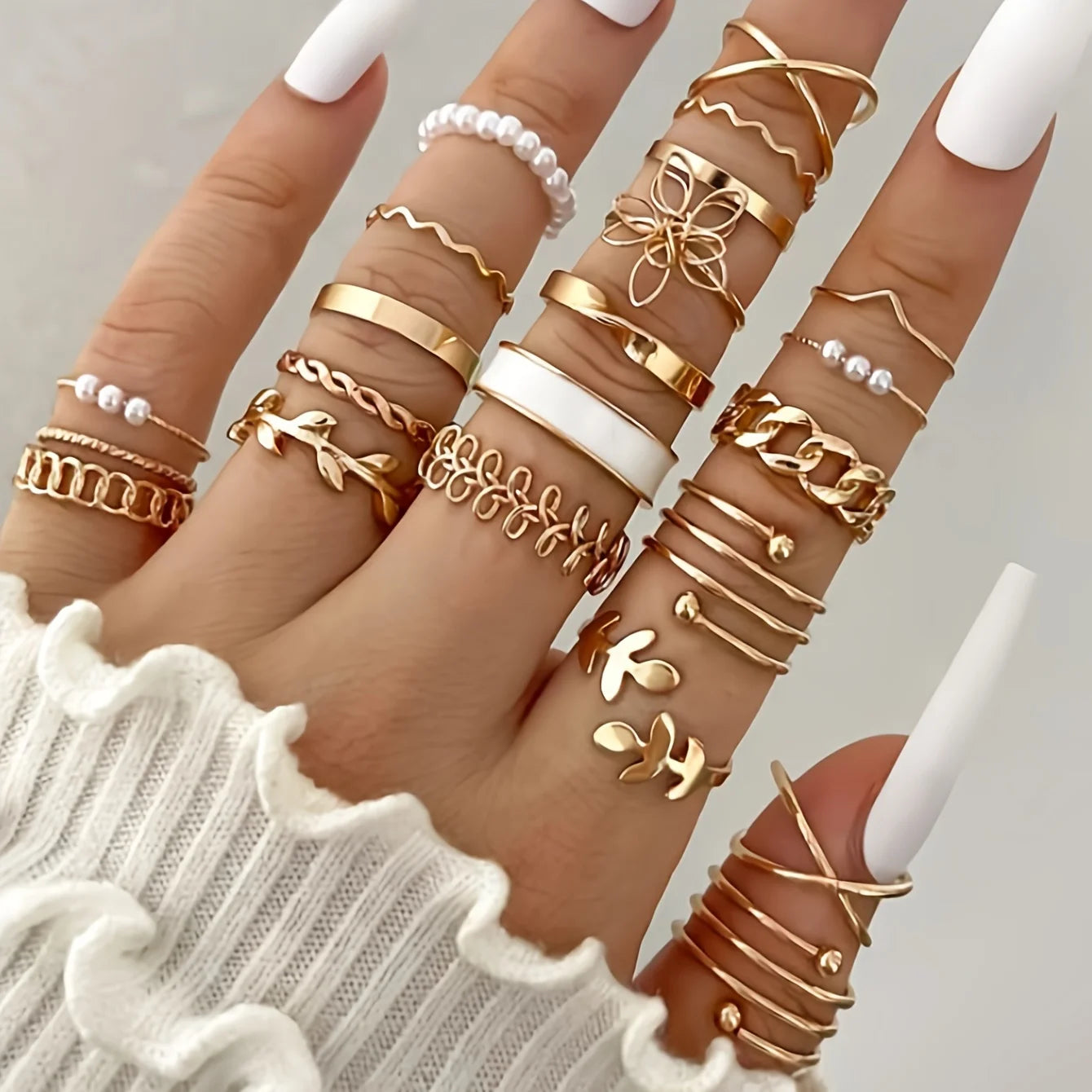 Bohemian Style Women Ring Set