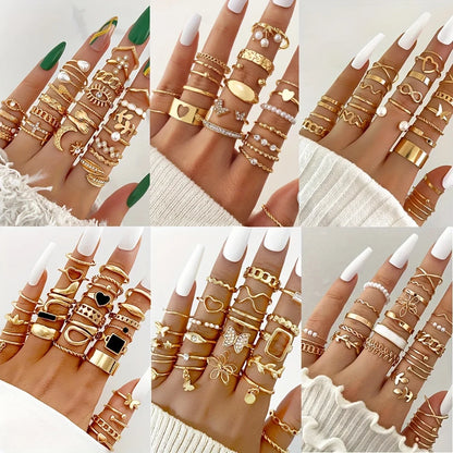 Bohemian Style Women Ring Set