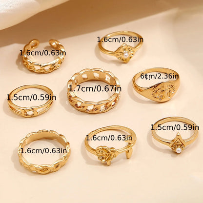 Bohemian Style Women Ring Set