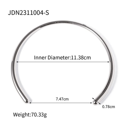 Sculptural Minimalist Glossy Collar Necklace