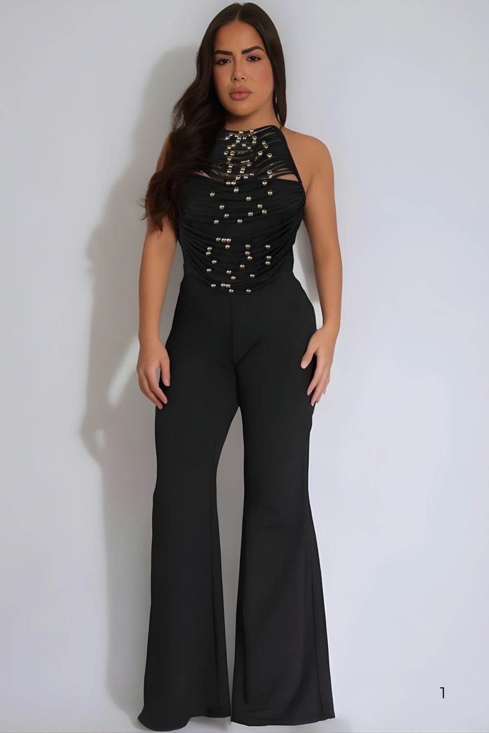 Beaded Palazzo Jumpsuit