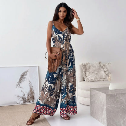 Boho Printed Wide-Leg Jumpsuit