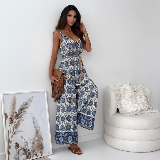 Boho Printed Wide-Leg Jumpsuit
