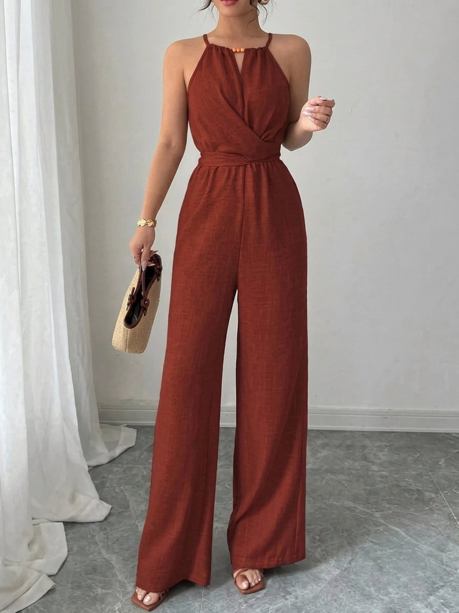 Elegant Wide-Leg Summer Jumpsuit