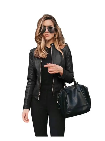 Chic Women's Biker Jacket front view