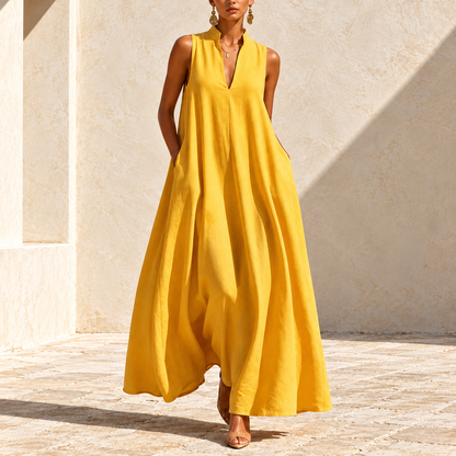 Minimalist Sleeveless Maxi Dress