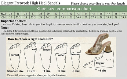 Elegant Fretwork High Heel Sandals