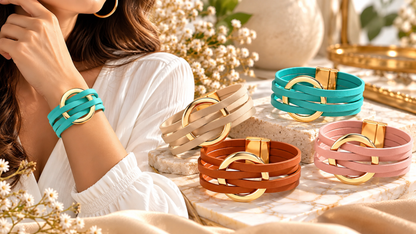Elegant Cross Leather Women's Bracelets