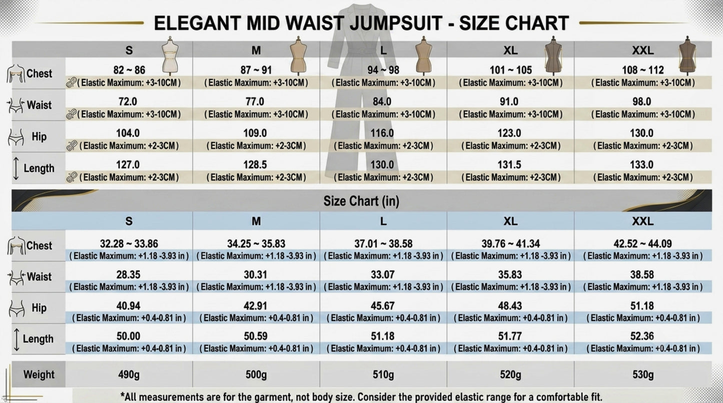 Elegant Mid Waist Jumpsuit