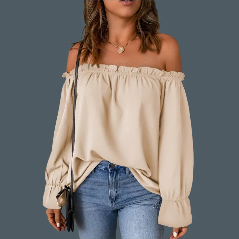 Elegant Off-Shoulder Women's Top - Going Out Top for Women