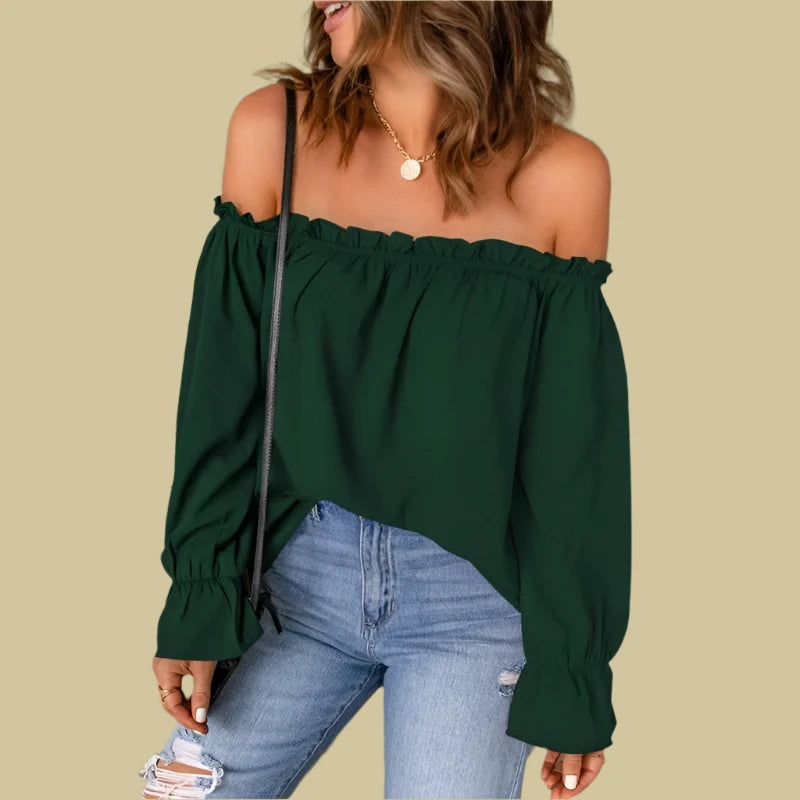 Elegant Off-Shoulder Women's Top - elegant and versatile top