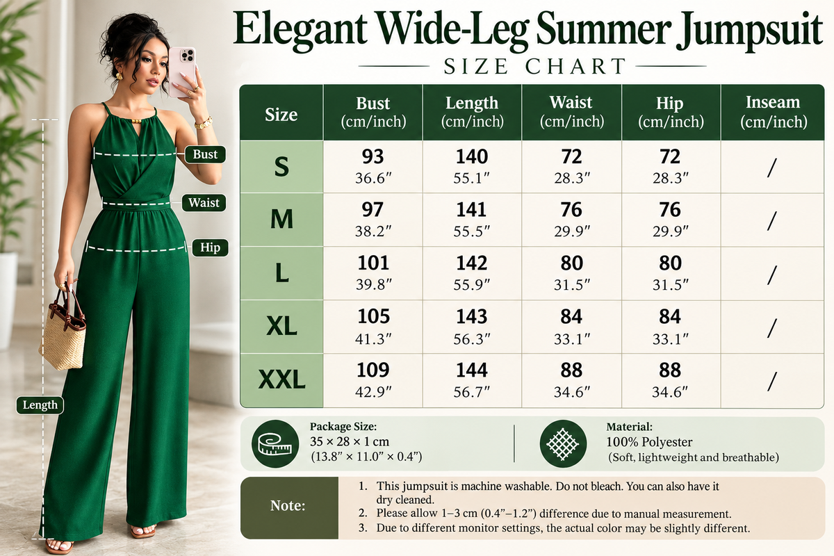 Elegant Wide-Leg Summer Jumpsuit