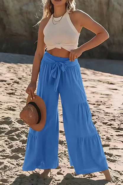 High-Waist Wide Leg Drape Pants