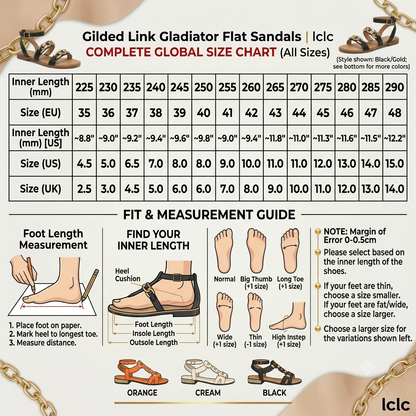 Gilded Link Gladiator Flat Sandal