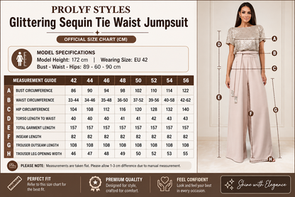 Glittering Sequin Tie Waist Jumpsuit