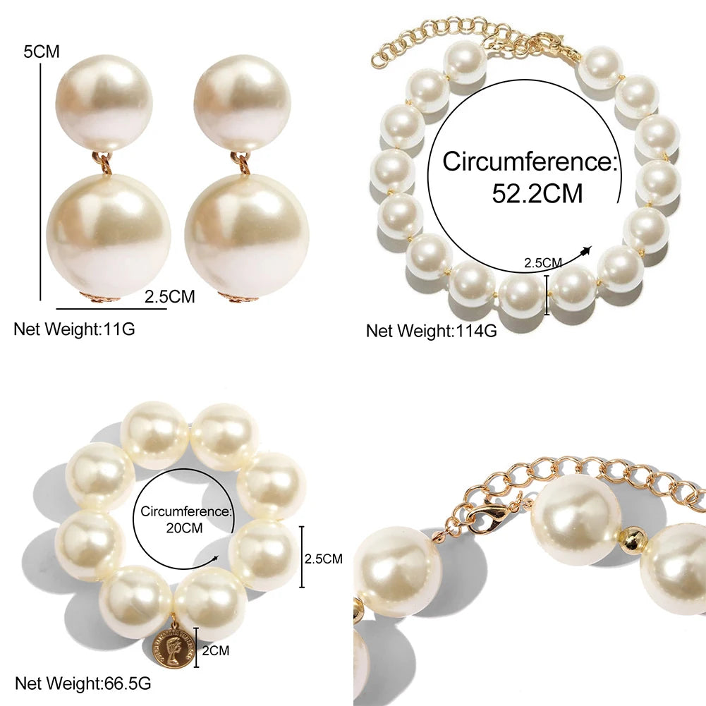 Chic Faux Pearl Statement Jewelry Set