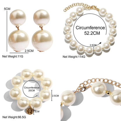 Chic Faux Pearl Statement Jewelry Set