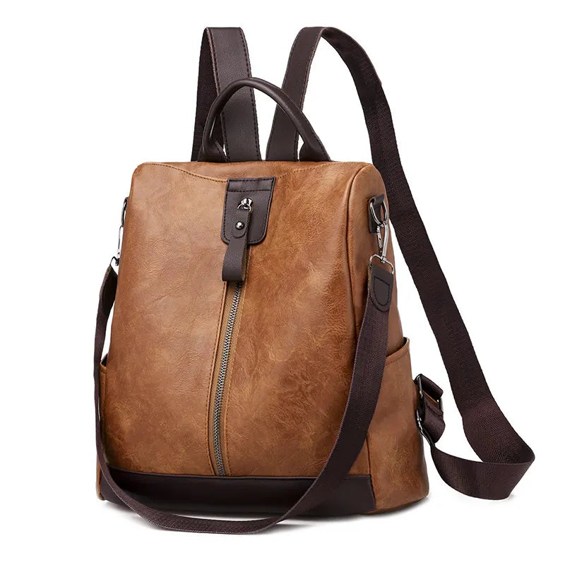 Women's Anti-Theft Leather Backpack