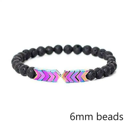 Lava Stone Chakra Arrow Bracelet