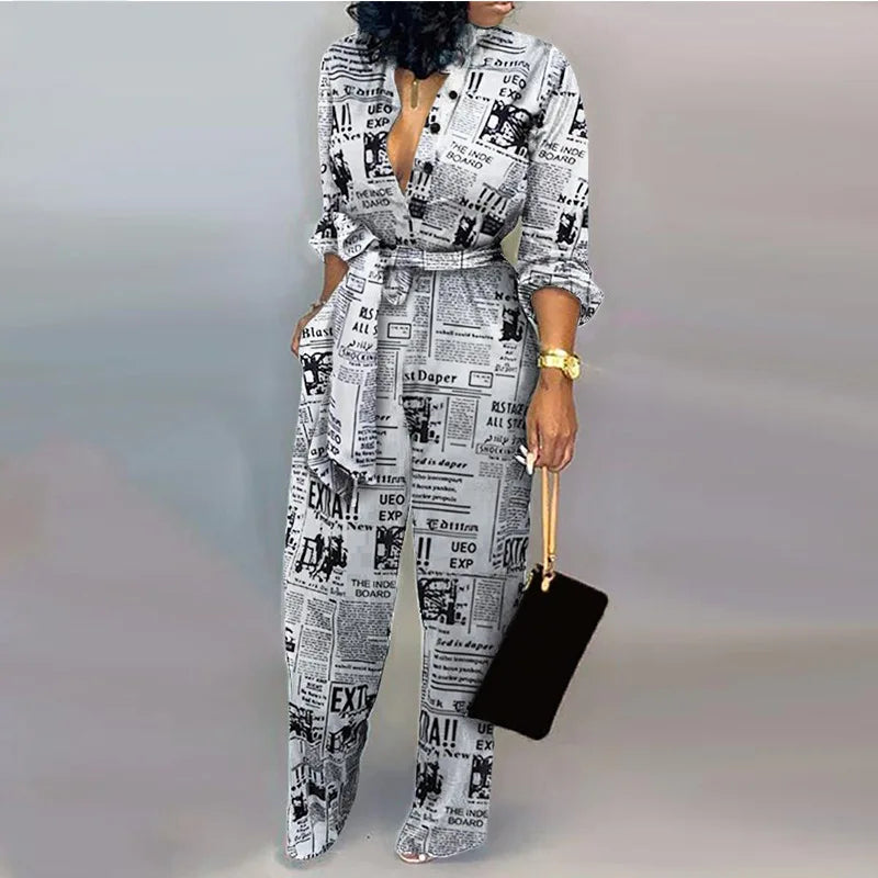 Tied Waist Long Sleeve Jumpsuit