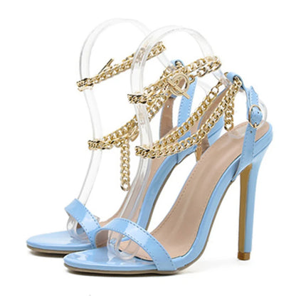 High-Quality Chain Ankle Strap Heels