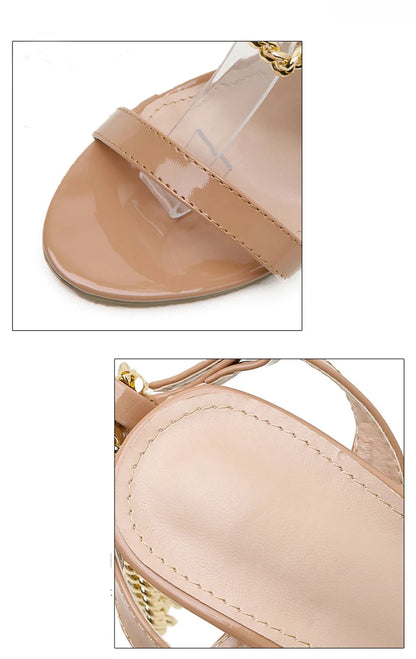High-Quality Chain Ankle Strap Heels