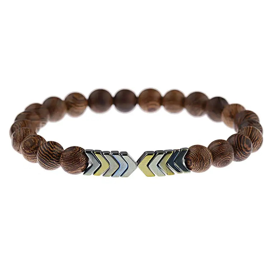 Lava Stone Chakra Arrow Bracelet