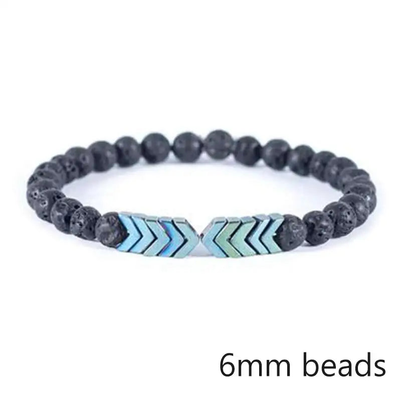 Lava Stone Chakra Arrow Bracelet