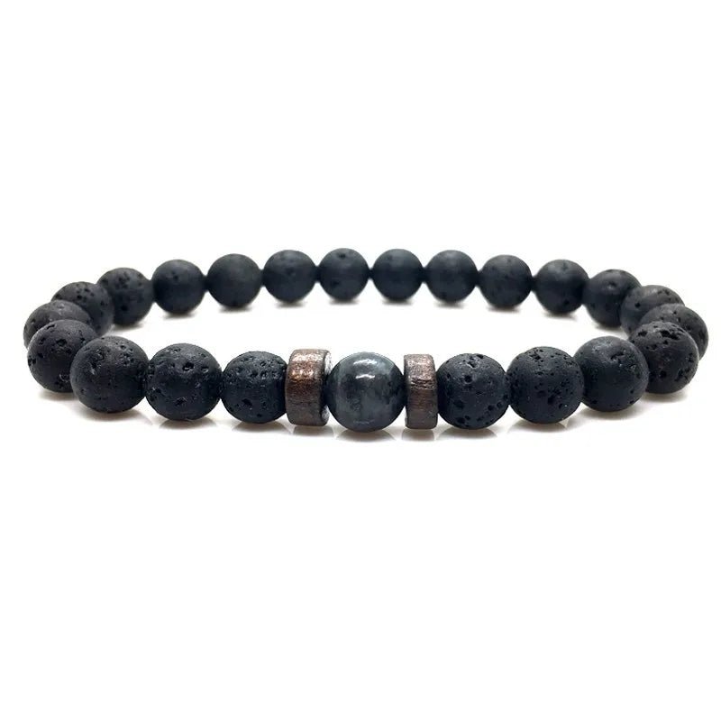 Lava Stone Chakra Arrow Bracelet