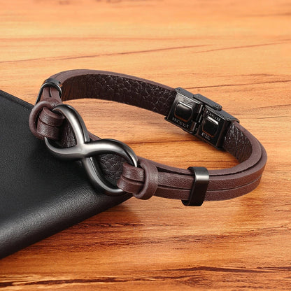 Infinity Bond Leather Wrap Bracelet