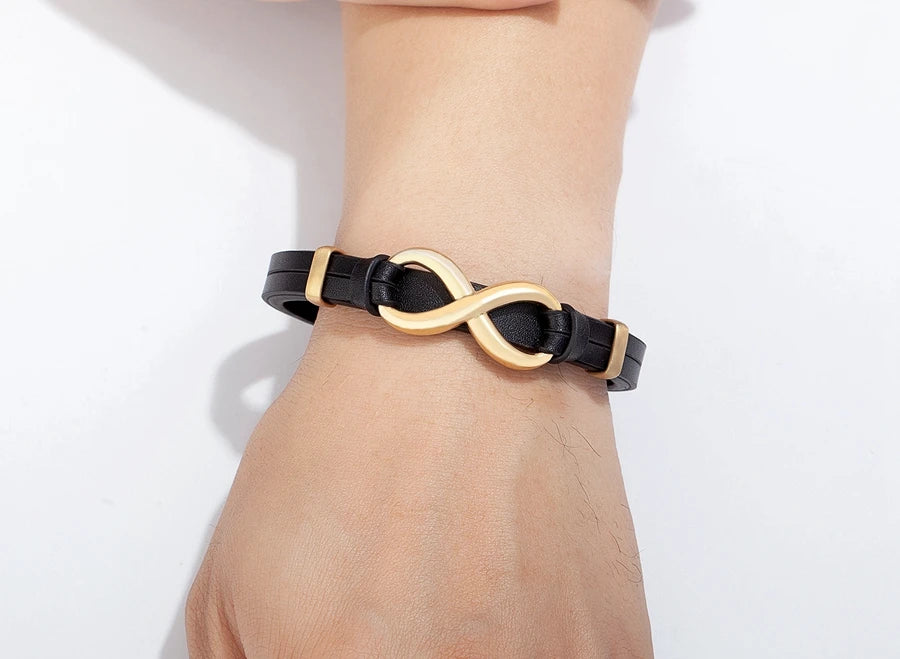 Infinity Bond Leather Wrap Bracelet
