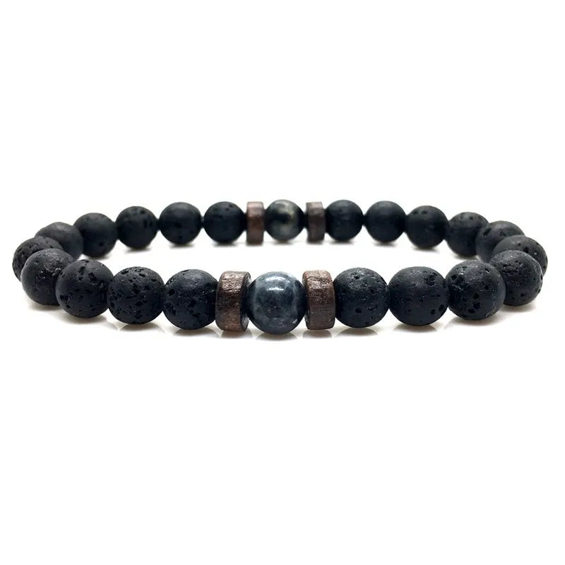 Lava Stone Chakra Arrow Bracelet