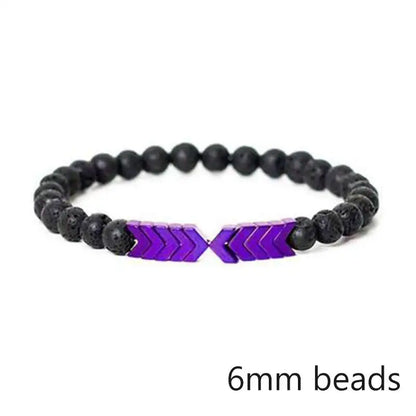 Lava Stone Chakra Arrow Bracelet