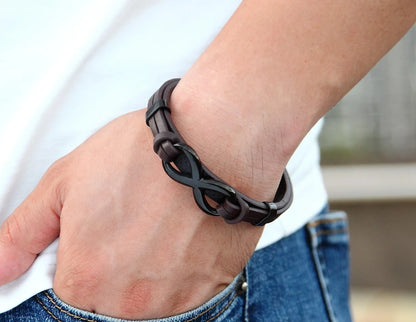 Infinity Bond Leather Wrap Bracelet